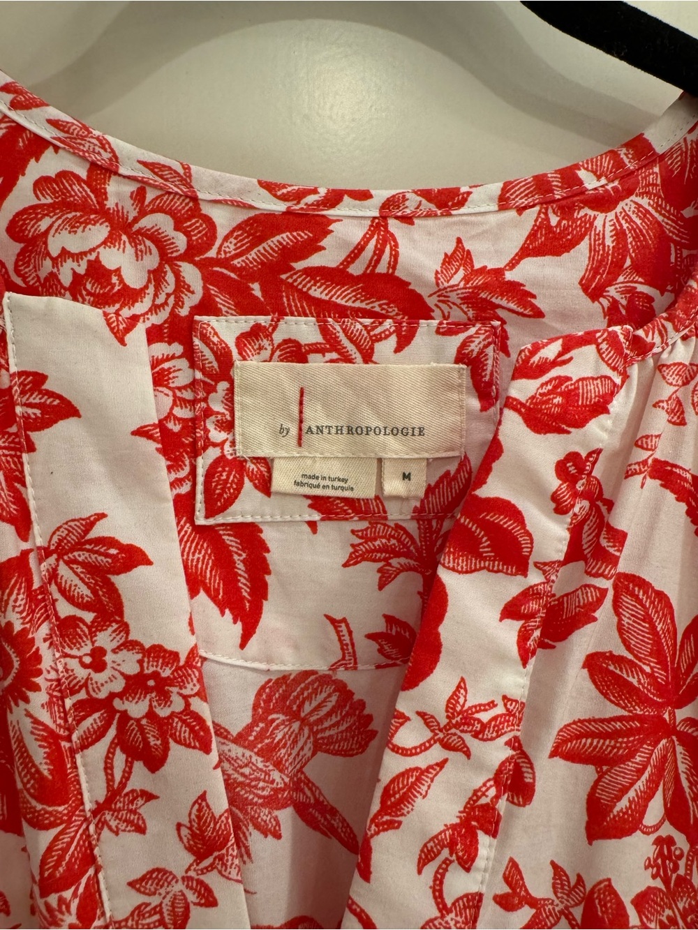 Anthropologie White Maxi Dress with Red Floral Print - Picture 6 of 6